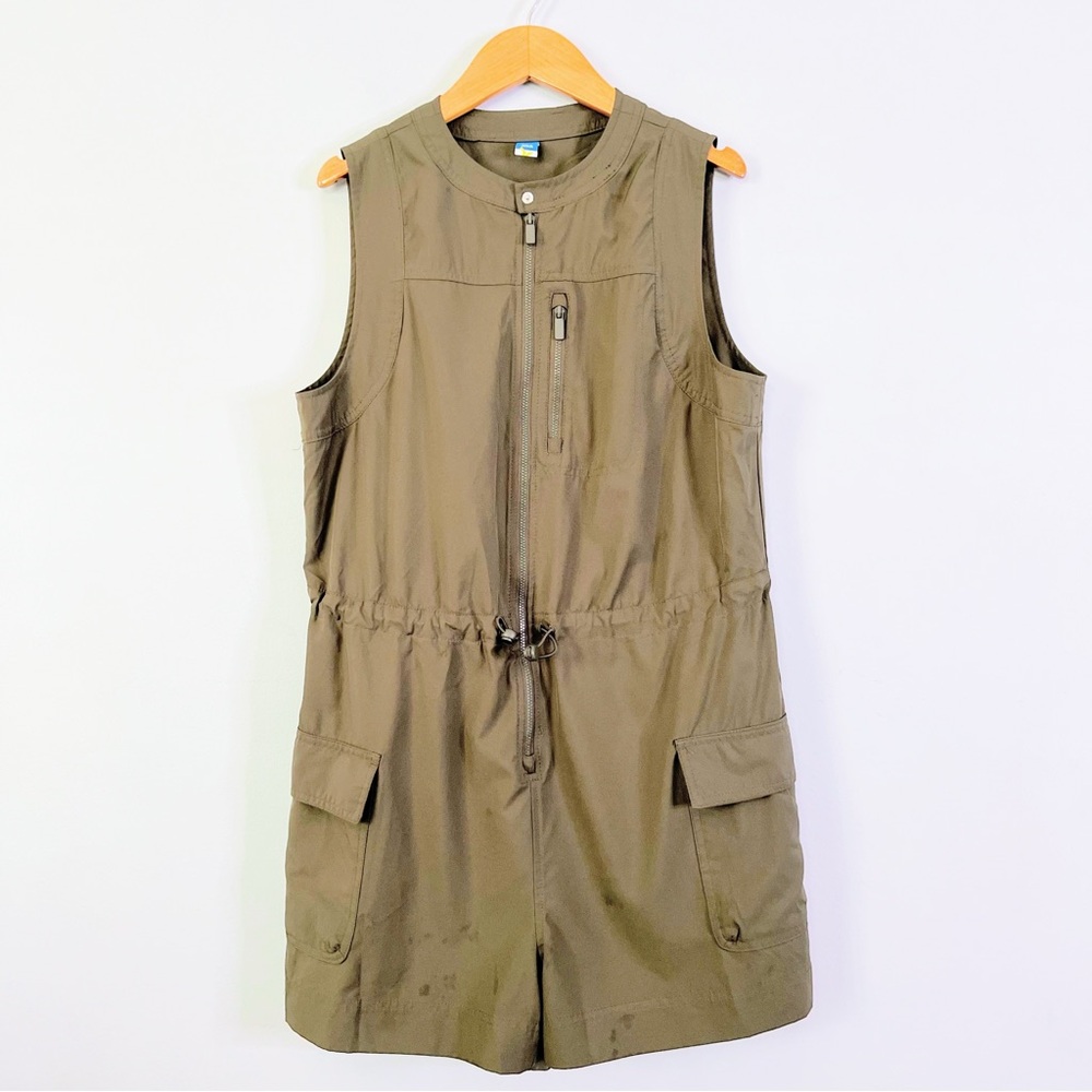 Never Not Hustling Green Utility Cargo Safari Romper Size Medium